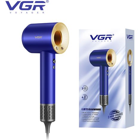 (Norme européenne bleue) Sèche-cheveux sans brosse haute vitesse avec protection contre la surchauffe, séchage rapide à air chaud et froid (1/5)