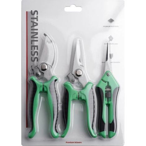 Ensemble de trois sécateurs de jardin, sécateurs de jardin, sécateurs professionnels, cisailles à branches, sécateurs de jardin, sécateurs à fleurs