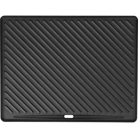 Plaque de cuisson en fonte 45 x 35 cm, poêle de rechange, plaque réversible (1/5)