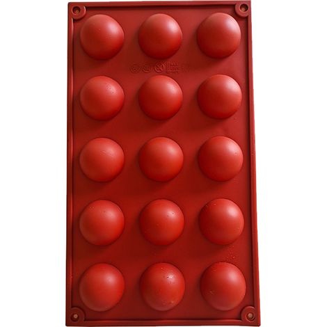 Halbkugelform mit 15 Mulden, Silikon-Halbkreis-Backform für Kuchen, Schokoladenmousse (1/5)