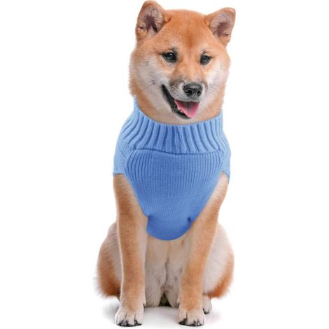 Pull chaud pour chat et chien (L, bleu) (1/2)