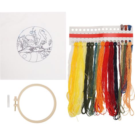 Embroidery Starters Kit DIY Beautiful Appearance Needlework Supplies for Home DecorationRed Vineyard (1/5)
