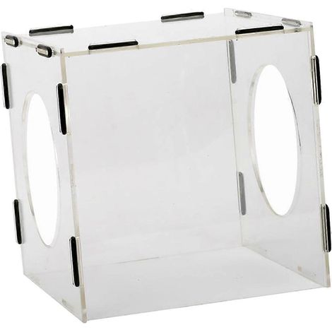 Couvercle de boîte à poussière de meulage fermé, en acrylique transparent avec 2 trous, cage anti-poussière, pour le polissage, la gravure et le lustrage. - FFY (1/4)