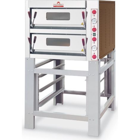 Four à Pizza Double Electrique Professionnel - Commandes Mécaniques 8 Pizzas - Italforni