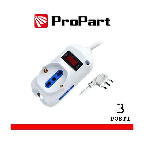 Multipresa 3pos bipasso + bipasso/schuko spina10A + inter.