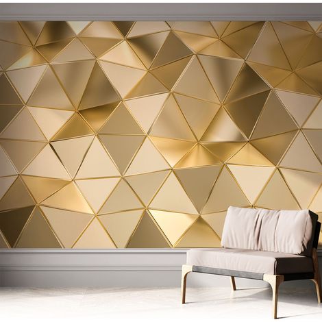 Carta da parati autoadesiva - fotomurale - decorazione parete - stile elegante - decorazione casa - Motivi triangolari 312x219 cm (1/5)