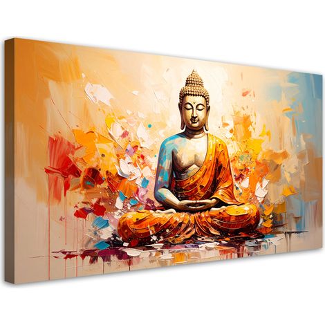 Tableau déco Bouddha en méditation Abstraction 100x50 (1/4)