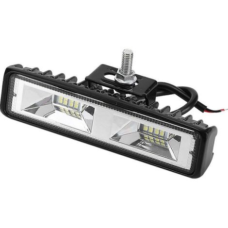Barre lumineuse LED de 15,2 cm (6 pouces) avec 16 LED, phare auxiliaire pour voiture, 12–24 V, noire