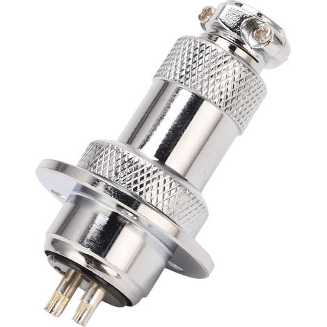 2 Stück Luftfahrt-Stecker, 2-polig, rund, Gehäuse aus Zinklegierung, versilberter Kupferdraht, AC/DC 250 V, 20 mm (1/5)