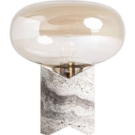 Lampe de salon en marbre gris style art déco finition fumée - Gris marbre finition fumée (1/2)