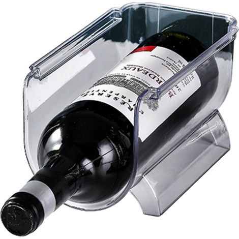 Estante Apilable Para Botellas De Vino - Plástico Transparente BPA Libre - Para Cocina Armario Nevera O Despensa - 1 Unidad (1/5)