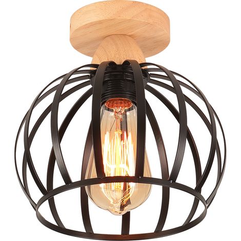 Metal Cage Ceiling Light Modern Ceiling Lights Retro Ceiling Lights Indoor Ceiling Lights For Bedroom Living Room, Black (1/5)