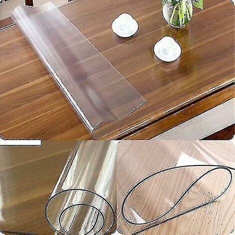 Protezione per tavolo in PVC Tovaglia trasparente su misura/Protezione per tavolo (disponibile in (160x90 cm)) (1/3)