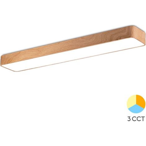 Plafonnier LED Décoratif 45W 3en1 4650lm finition bois (1/5)