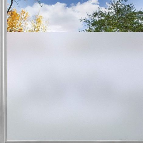 Film Occultant Fenêtre, Film Fenetre Anti Regard 44.5x200cm avec Grille Facile à Couper, Sticker Electrostatique Vitre Dépoli Anti UV, Brise Vue Fenetre pour Salle de Bain Chambre Cuisine (1/5)