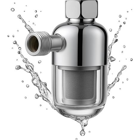 Filtre à Eau Anti-Calcaire pour Douche et Robinet, Acier Inoxydable 316, Purificateur d'Eau Rotatif 360°, 97,7 mm (1/5)