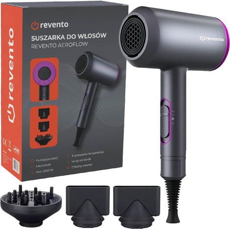 Secador de pelo AeroFlow con ionización + 3 accesorios (1/5)