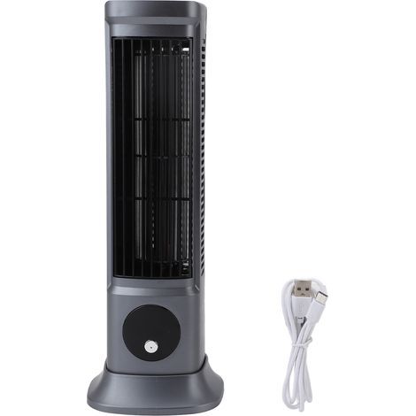 Ortviai Ventilateur sur pied sans pale USB 3 vitesses, silencieux (20 dB), gris – 11 x 10 x 29 cm, moteur DC (1/5)