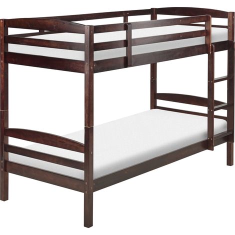 Litera de madera de pino oscura 90 x 200 cm listones habitación infantil Regat
