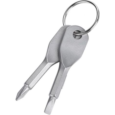 Ensemble de Porte-clés Mini Tournevis, tête Plate Portable en Acier Inoxydable et Outil de Jeu de Tournevis cruciforme Outil EDC Multifonctionnel extérieur Mini Outil de Poche avec Porte-clés