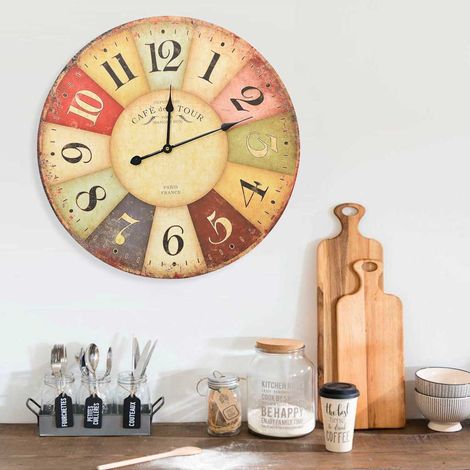 Horloge murale vintage Colorée 60 cm (1/5)