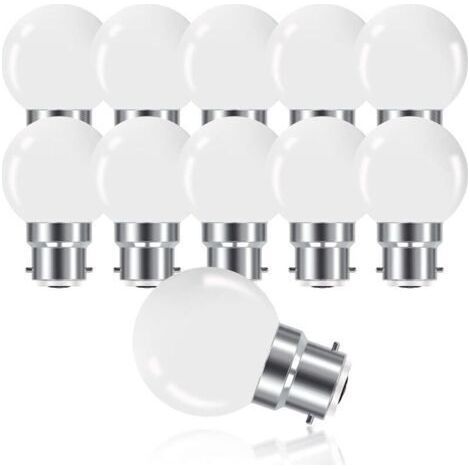 Ampoule LED à Baïonnette B22 3W,Ampoule Mini Globe Golfball B22 G45,Blanc Chaud 3000K,280LM,Non Dimmable,Lot de 10 [Classe énergétique G] (1/4)