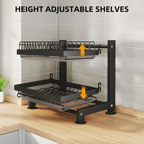 Escurridor de platos SJLERST, rejilla para platos, organizadores de cocina multifuncionales y estante de almacenamiento, escurridor de cocina sobre el fregadero, escurridor de platos (1/3)