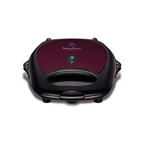 Moulinex SJ615612 Break Time - Croque-gaufres - 700 Watt - noir / prune