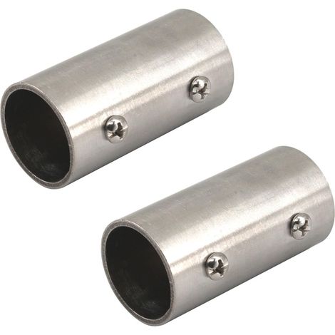 Lot de 2 tiges de raccordement de tuyau en acier inoxydable de 25 mm pour étagères, tringles de suspension, clôture, main courante (1/5)