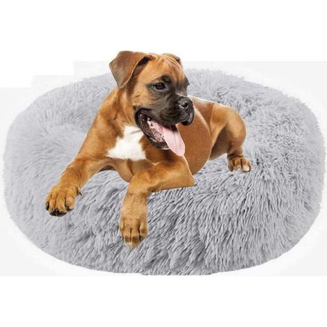 Hundebett Donut Cuddler, Flauschiges Haustierbett 80cm, Grau