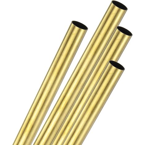 4pcs Brass Tube Straight 11mm OD x 200mm Length 0.5mm Thick H62 Brass Rod Round Bar for Construction, Machining, DIY, Handmade Projects, Model (1/5)