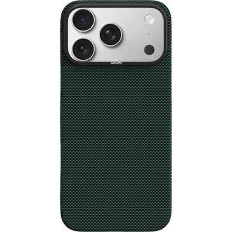 Étui ultra-fin Yaxo en fibre d'aramide MagSafe pour iPhone 17 Pro, vert tropical (1/5)