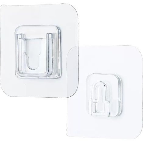 Crochet Adhésif Murale Double Face Transparent - Accroche Invisible Imperméable pour Salle de Bain et Cuisine (1/5)