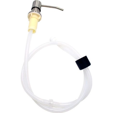 Distributeur de Savon Encastrable, Distributeur Savon Evier Cuisine Acier Inoxydable, Distributeur Savon Integre avec Bouteille 500ML et Ensemble de rallonge de 1,2 m, Recharge du Haut,une pièce,Fonep (1/4)
