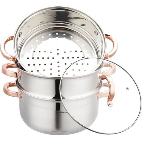 Pentola a vapore Klausberg, 4 pezzi, 24 cm, KB-7735 oro rosa (1/5)