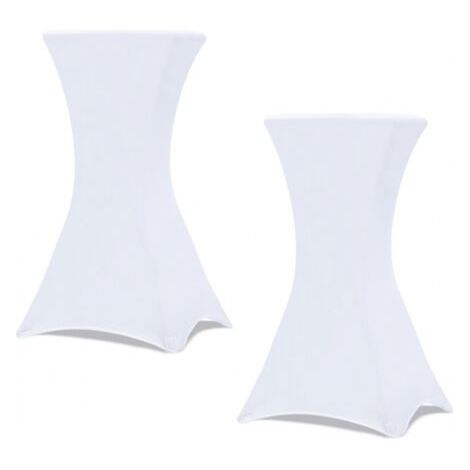 Set mit 2 weißen Abdeckungen für 110 cm hohen Klapptisch