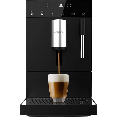 Machine à espresso 1,1 L noire compacte avec vapeur