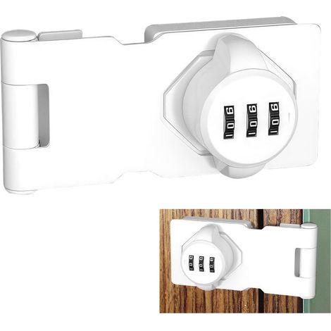 Verrou de Porte à Code en Acier Inoxydable avec vis pour Maison, armoires, Rails de fenêtre—blanc (1/5)