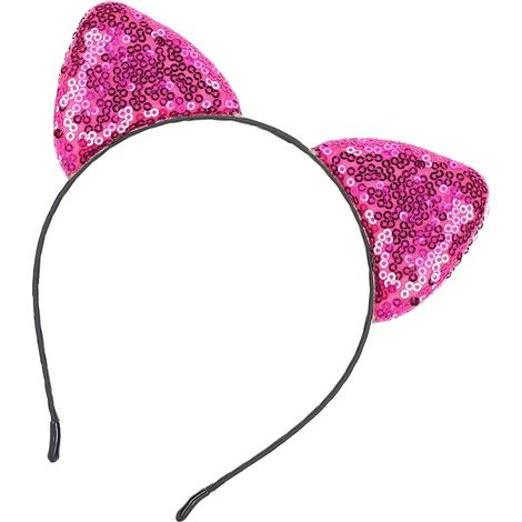 Sequin Ear Bands, Shiny Cat Ear Decoration for Everyday Life, Weddings, Party Dances for Christmas and Halloween for Girls and (1/5)