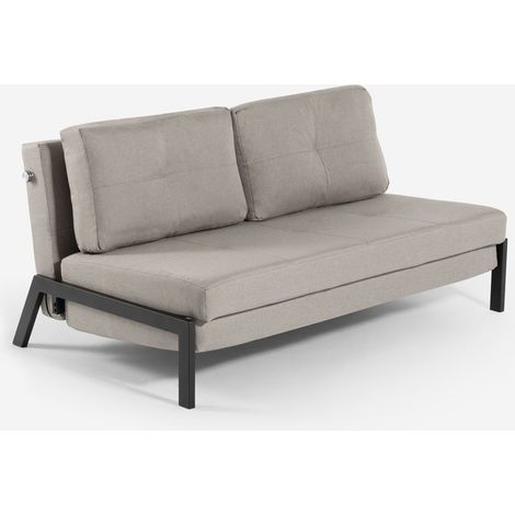 2-Sitzer Sofa Bett modernes Design aus Stoff Wohnzimmer Bellamy - Grau (1/5)