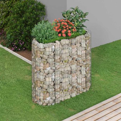 Lit surélevé à gabion-Jardinière en cage à pierre-Jardinière à gabion Fer galvanisé 120x50x100 cm (1/5)