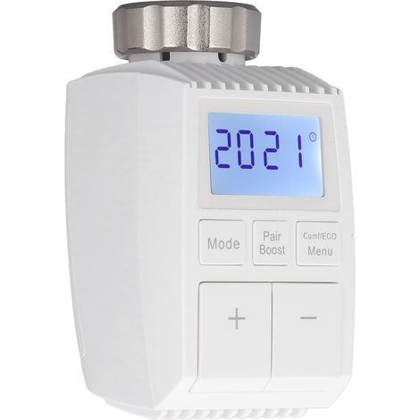 Thermostat intelligent pour radiateur, contrôlable via application, contrôleur de température numérique Bluetooth pour l'application Tuya Smart Home (sans piles) (1/5)