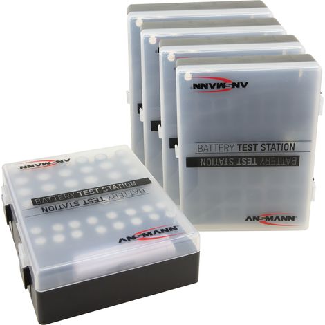 Coffret à batteries ANSMANN avec testeur d’accus AAA micro, AA Mignon & bloc 9V - pack de 5 (1/5)