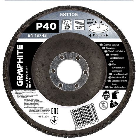 Disco lamellare in zirconio 115 x 22,2 mm, P40 (1/4)