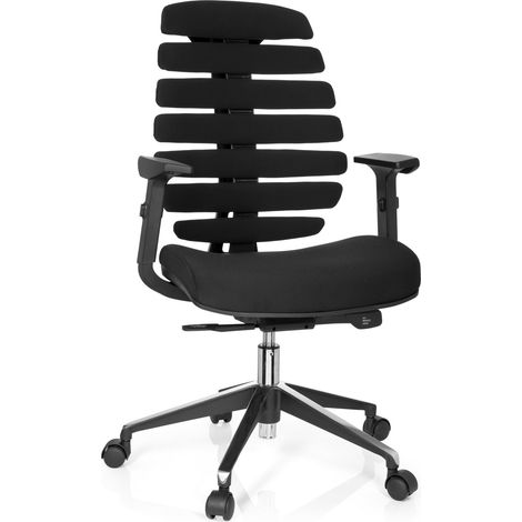 Bürostuhl / Drehstuhl ERGO LINE II Stoff schwarz hjh OFFICE (1/5)