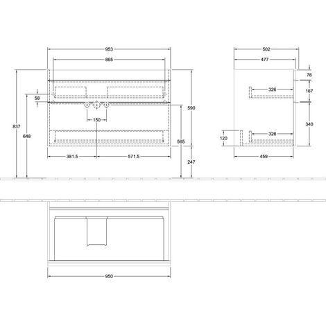 Villeroy & Boch A92701VL WTUS Venticello A92701 953x590x502 mm
