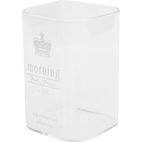 Tasse carrée en verre de 240 ml résistante à la chaleur, motif couronne, pour boissons et ustensiles de cuisine. (1/5)