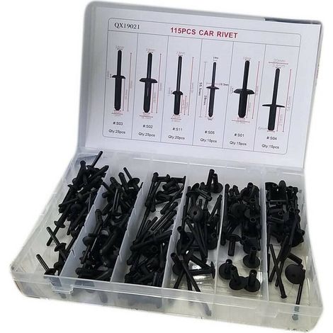 TRADE SHOP - Kit 115 Pz Plastica Trim Clip Rivetti Clip Fermi Di Spinta Auto Paraurti Porta - (1/3)