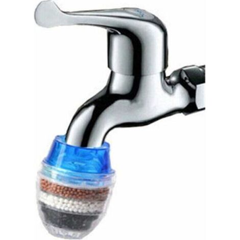 3-fach-Wasserfilter mit Aktivkohle, 5-lagiger Wasserreiniger, Blau + Grün + Orange - Crezuo