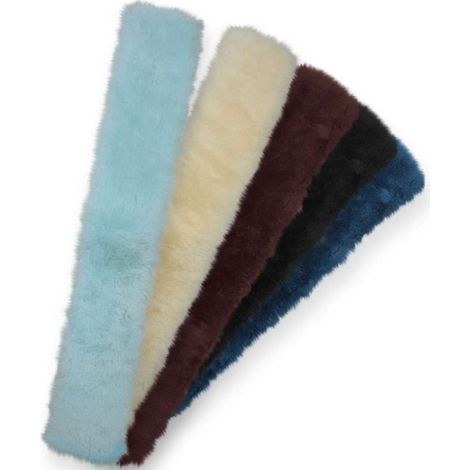 Azzurro - Copri sottopancia protettivo in vera lana merinos 80 cm